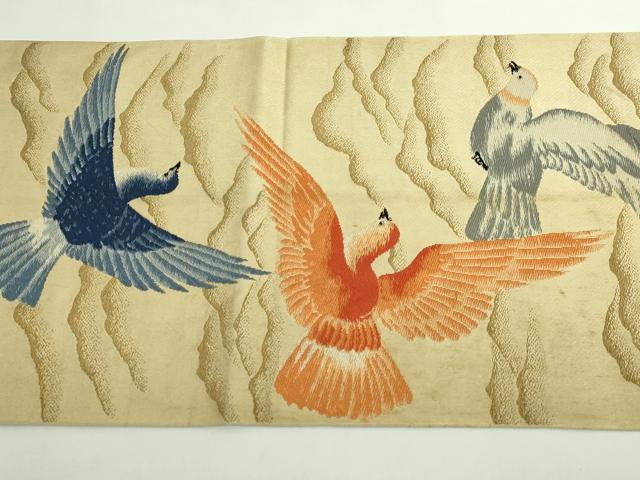 平和屋本店●極上　アンティーク　大正ロマン　太鼓柄袋帯　唐織　飛鳥　金糸　逸品　DZAB5027kh6