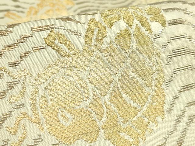 平和屋本店●最高級　龍村平蔵製　六通柄　本袋帯　荒磯　金銀糸　逸品　DZAB5028kh6