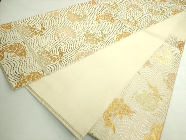 平和屋本店●最高級　龍村平蔵製　六通柄　本袋帯　荒磯　金銀糸　逸品　DZAB5028kh6