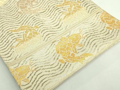 平和屋本店●最高級　龍村平蔵製　六通柄　本袋帯　荒磯　金銀糸　逸品　DZAB5028kh6