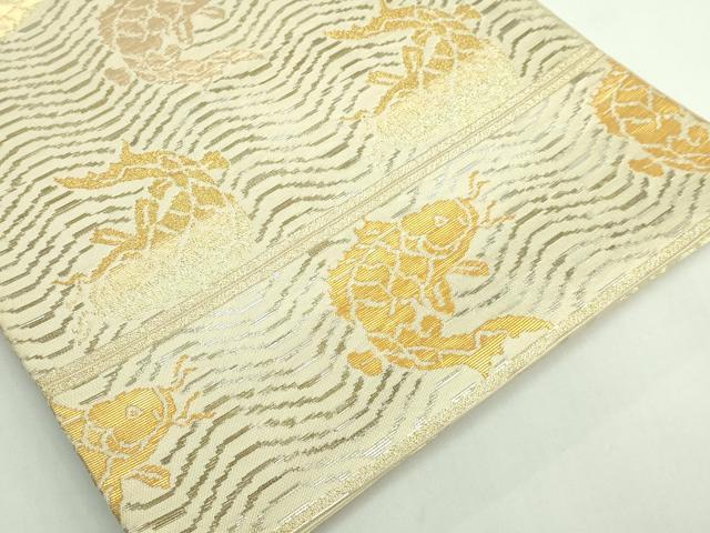 平和屋本店●最高級　龍村平蔵製　六通柄　本袋帯　荒磯　金銀糸　逸品　DZAB5028kh6