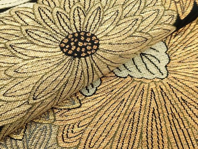 平和屋着物●極上　1854年創業　帯屋捨松　六通柄袋帯　蒔絵菊紋　黒地　金糸　逸品　DZAB5035kh6