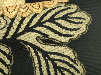 平和屋着物●極上　1854年創業　帯屋捨松　六通柄袋帯　蒔絵菊紋　黒地　金糸　逸品　DZAB5035kh6