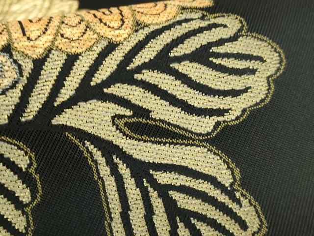 平和屋着物●極上　1854年創業　帯屋捨松　六通柄袋帯　蒔絵菊紋　黒地　金糸　逸品　DZAB5035kh6