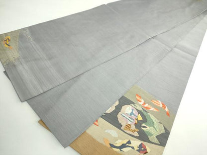 平和屋本店●極上　手織綴れ　山鹿清華　太鼓柄袋帯　深海　金銀糸　逸品　DZAB5058kh6