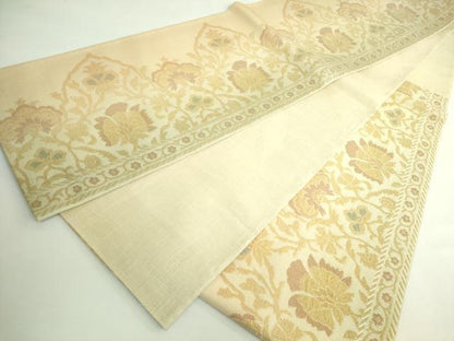 平和屋着物●極上　しょうざん謹製　六通柄袋帯　花唐草　金糸　逸品　DZAB5061kh6