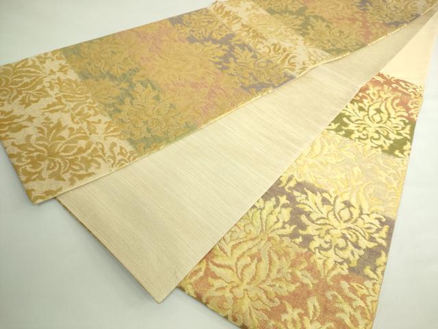 平和屋本店●極上　洛風林　工芸帯地　六通柄袋帯　花菱文　金糸　逸品　DZAB5062kh6