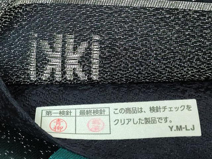 平和屋着物●極上　IKKI流　斉藤一騎　京都の名門ブランド　銀花仙　太鼓柄袋帯　草花文　黒地　金彩　銀通し地　逸品　DZAB5063kh6
