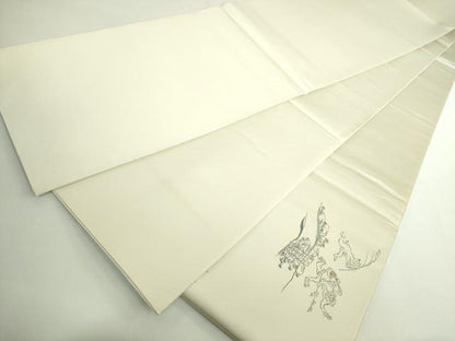 平和屋着物●極上　太鼓柄袋帯　天然ぜんまい糸　鳥獣戯画　逸品　DZAB5070kh6