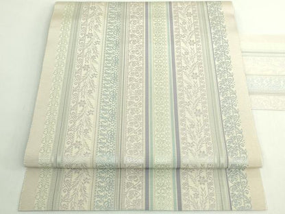 平和屋着物●極上　本場筑前博多織　八寸名古屋帯　草花間道　逸品　DZAB5078kh6