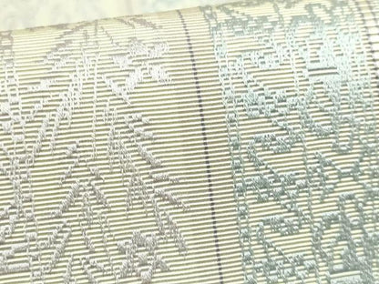 平和屋着物●極上　本場筑前博多織　八寸名古屋帯　草花間道　逸品　DZAB5078kh6