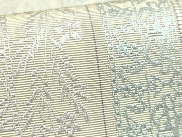 平和屋着物●極上　本場筑前博多織　八寸名古屋帯　草花間道　逸品　DZAB5078kh6