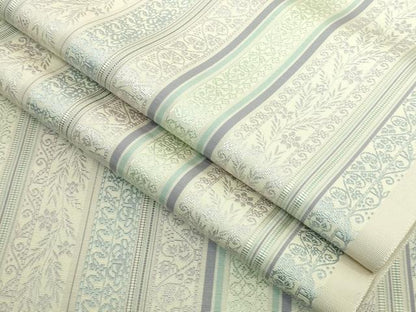 平和屋着物●極上　本場筑前博多織　八寸名古屋帯　草花間道　逸品　DZAB5078kh6