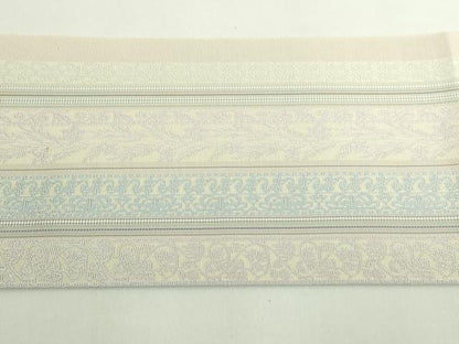 平和屋着物●極上　本場筑前博多織　八寸名古屋帯　草花間道　逸品　DZAB5078kh6