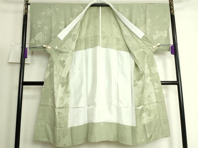 平和屋着物●上質な長襦袢　無双仕立て　南天蔦の葉地紋　薄い柳茶色地　鈴乃屋扱い　逸品　DZAB5095kh6