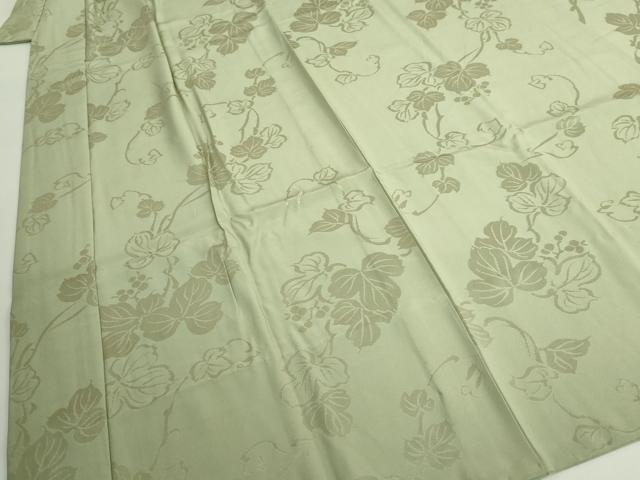 平和屋着物●上質な長襦袢　無双仕立て　南天蔦の葉地紋　薄い柳茶色地　鈴乃屋扱い　逸品　DZAB5095kh6