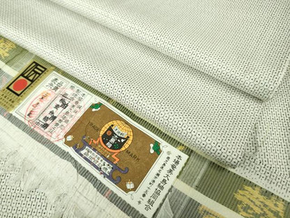 平和屋本店▽極上 本場大島紬 白大島 単衣 100亀甲 総詰め 泊清勇作 とまり製 証紙付き 逸品 DZAB5101kh6