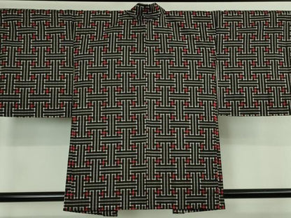 平和屋着物●希少　本場大島紬　龍郷絣　秋名バラ　アンサンブル　長羽織セット　逸品　DZAB5104kh6