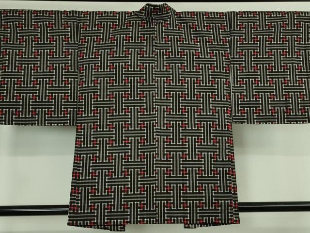 平和屋着物●希少　本場大島紬　龍郷絣　秋名バラ　アンサンブル　長羽織セット　逸品　DZAB5104kh6