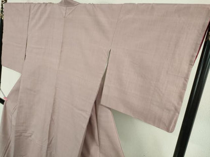 平和屋着物●極上　結城紬　奥順謹製　はたおり娘　手緒里　色無地　薄柿色　やまと誂製　証紙付き　逸品　未使用　DZAB5109kh6