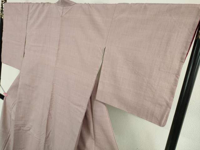 平和屋着物●極上　結城紬　奥順謹製　はたおり娘　手緒里　色無地　薄柿色　やまと誂製　証紙付き　逸品　未使用　DZAB5109kh6