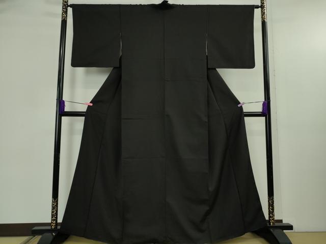 平和屋着物●極上　お召　黒地　逸品　DZAB5110kh6