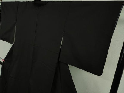 平和屋着物●極上　お召　黒地　逸品　DZAB5110kh6