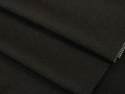 平和屋着物●極上　お召　黒地　逸品　DZAB5110kh6