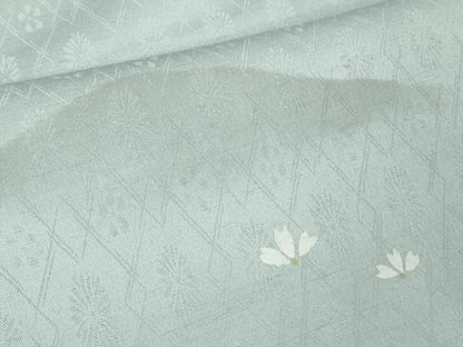 平和屋着物●極上　染色作家　長谷川忠義　小紋　舞花弁　かすみ山文　淡藤色地　金彩　逸品　未使用　DZAB5112kh6