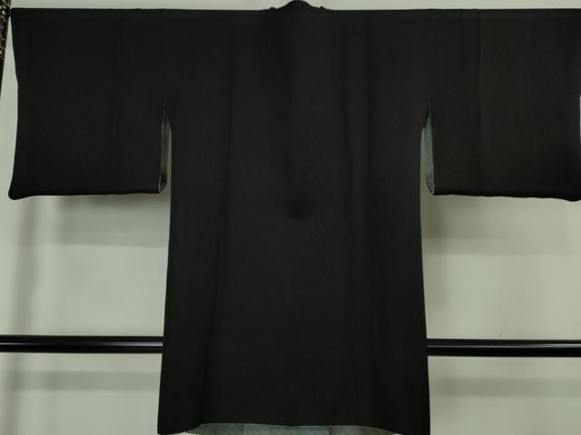 平和屋着物∞極上　道行コート　ロング丈　リバーシブル　お召地　斜線文・暈し染め×黒地　やまと誂製　逸品　DZAB5116kh6