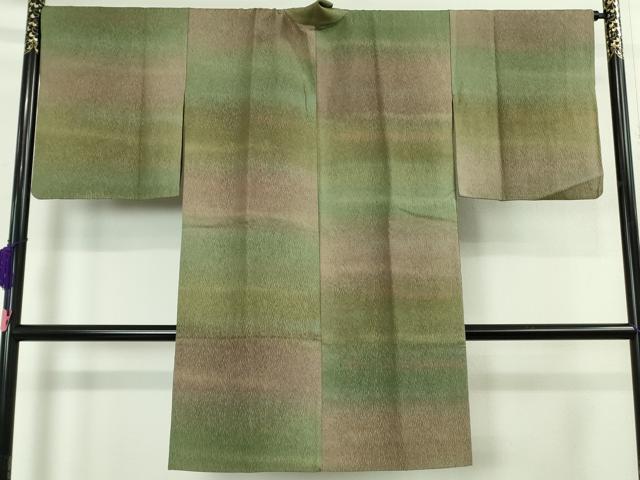 平和屋着物∞極上　道中着　ロング丈　お召地　よろけ縞地紋　暈し染め　逸品　DZAB5123kh6