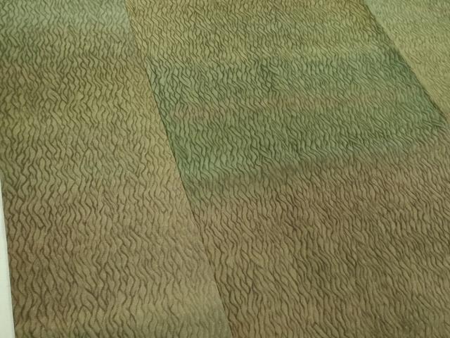平和屋着物∞極上　道中着　ロング丈　お召地　よろけ縞地紋　暈し染め　逸品　DZAB5123kh6