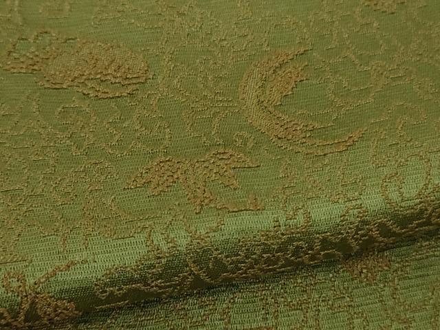 平和屋着物∞極上　道行コート　ロング丈　お召地　松竹梅地紋　羽裏・鳥獣戯画　逸品　未使用　DZAB5125kh6