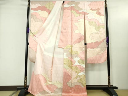 平和屋本店●極上　皇室献上作家　藤井寛　振袖　駒刺繍　雲重ね　金彩　逸品　DZAB5139kh6