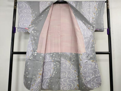 平和屋着物∞極上　道中着　ロング丈　流水舞花弁　暈し染め　金銀彩　鈴乃屋扱い　逸品　DZAB5140kh6