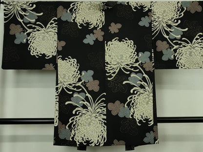 平和屋着物∞極上　長羽織　乱菊　黒地　逸品　未使用　DZAB5149kh6