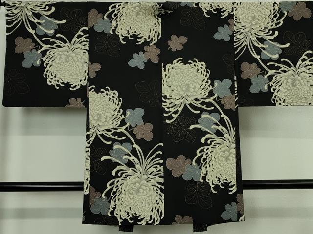 平和屋着物∞極上　長羽織　乱菊　黒地　逸品　未使用　DZAB5149kh6