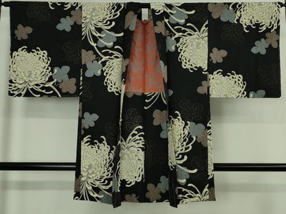 平和屋着物∞極上　長羽織　乱菊　黒地　逸品　未使用　DZAB5149kh6
