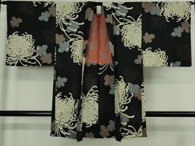 平和屋着物∞極上　長羽織　乱菊　黒地　逸品　未使用　DZAB5149kh6