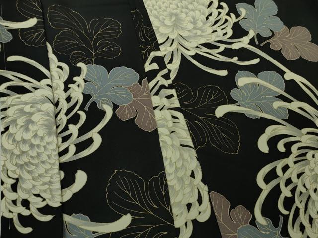平和屋着物∞極上　長羽織　乱菊　黒地　逸品　未使用　DZAB5149kh6