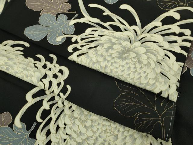 平和屋着物∞極上　長羽織　乱菊　黒地　逸品　未使用　DZAB5149kh6