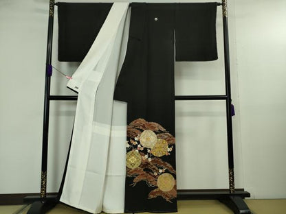 平和屋本店●極上　創業460年・千總　黒留袖　駒刺繍　花丸松文　金彩　高島屋扱い　逸品　未使用　DZAB5150kh6