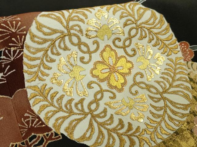 平和屋本店●極上　創業460年・千總　黒留袖　駒刺繍　花丸松文　金彩　高島屋扱い　逸品　未使用　DZAB5150kh6