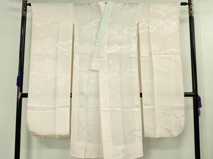 平和屋本店●極上　振袖・長襦袢(無双仕立て)セット　駒刺繍　雲取り松花文　金彩　逸品　DZAB5151kh6