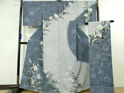 平和屋本店●極上　訪問着・袋帯セット　百合　暈し染め　金彩　逸品　DZAB5153kh6