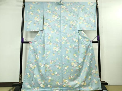 平和屋着物●極上　小紋　地紋起こし　草花文　ロング丈　逸品　未使用　DZAB5155kh6