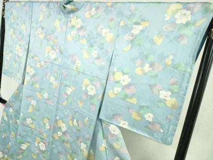 平和屋着物●極上　小紋　地紋起こし　草花文　ロング丈　逸品　未使用　DZAB5155kh6