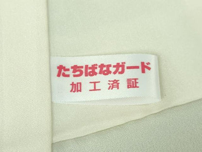 平和屋着物●極上　付下げ小紋　薔薇　菱文　勿忘草色地　反端付き　逸品　未使用　DZAB5156kh6