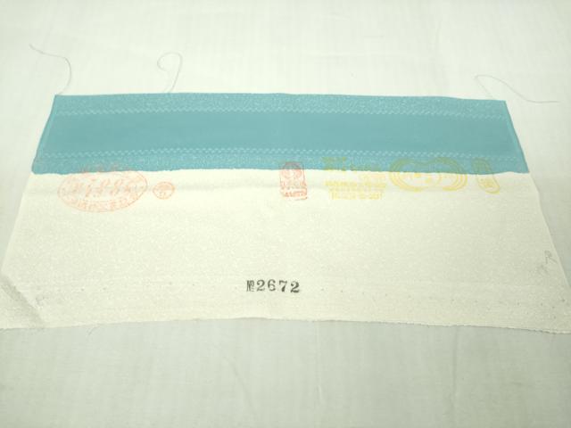 平和屋着物●極上　付下げ小紋　薔薇　菱文　勿忘草色地　反端付き　逸品　未使用　DZAB5156kh6