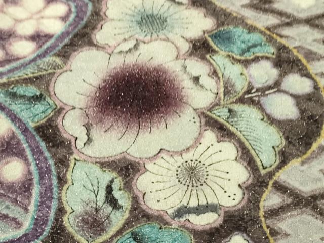 平和屋本店●極上　振袖　作家物　辻が花　束ね熨斗　暈し染め　金通し地　逸品　DZAB5160kh6